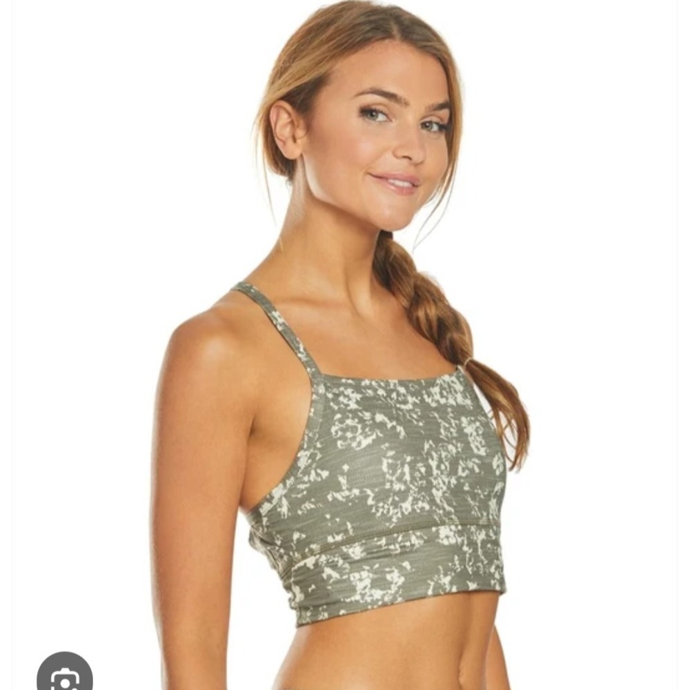 Prana Salix sport bra running gym training hiking olive green Sz M Athleisure